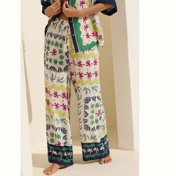 Brand New Daniella Manini x Celandine Linen Blend Wide-Leg Pull-On Pants - Picture 3 of 4